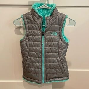 North Face kids reversible faux fur vest